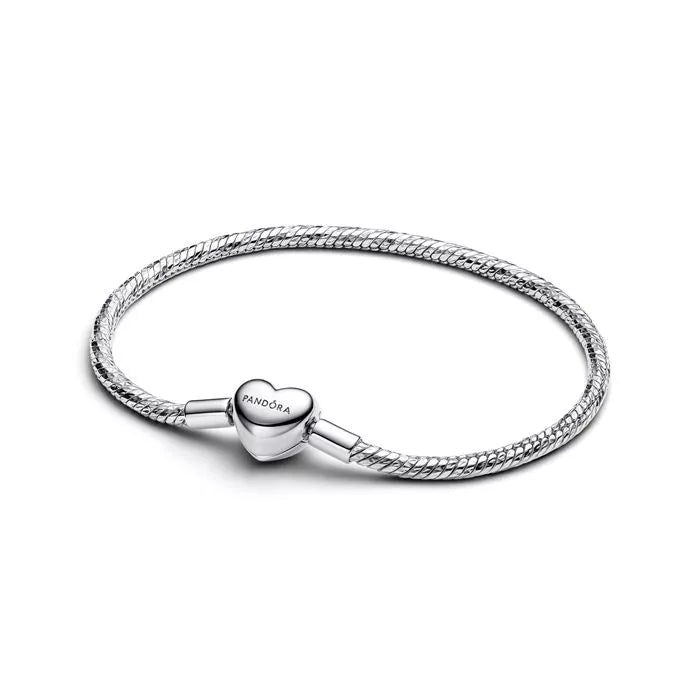 Pandora Heart Clasp Faceted hopearanneketju/koru 594236C00