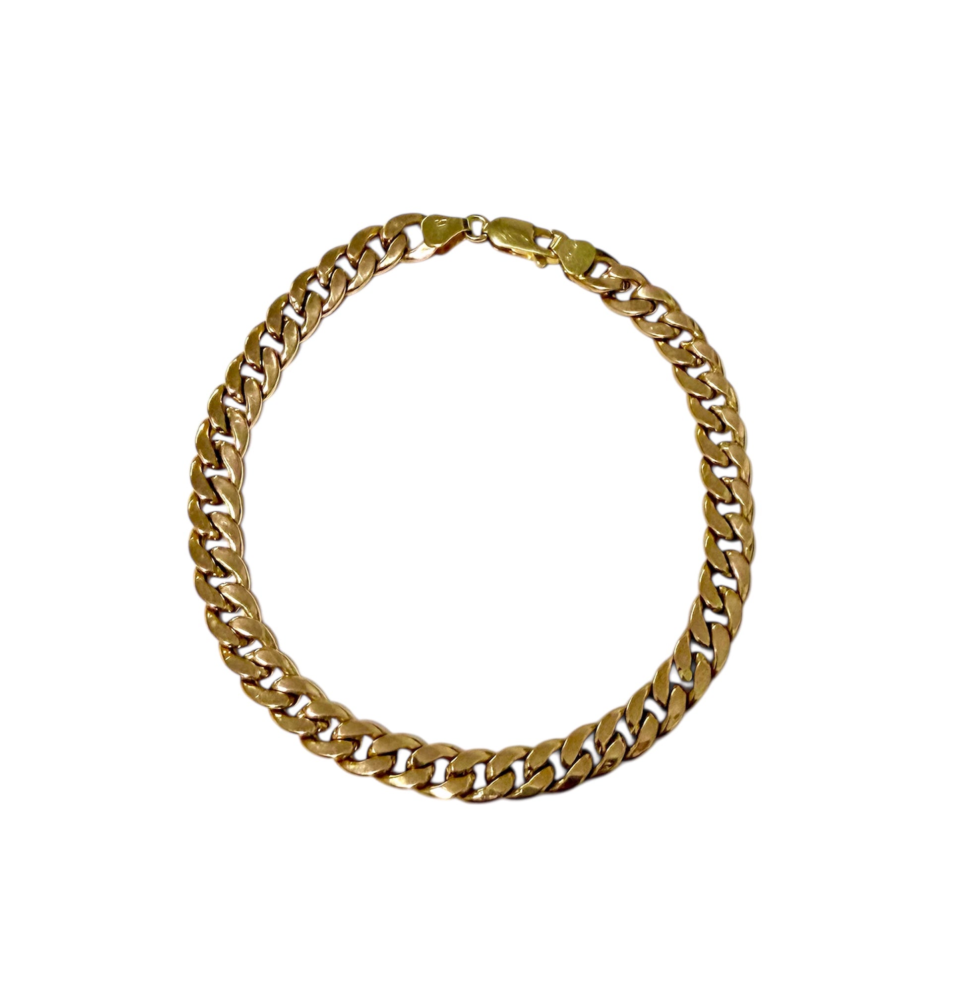 Kulta litteä panssari rannekoru 14k