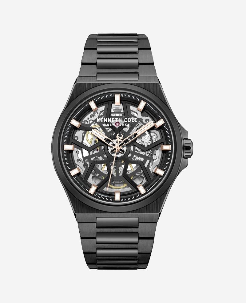 Kenneth Cole musta skeleton teräs KCWGY0065303