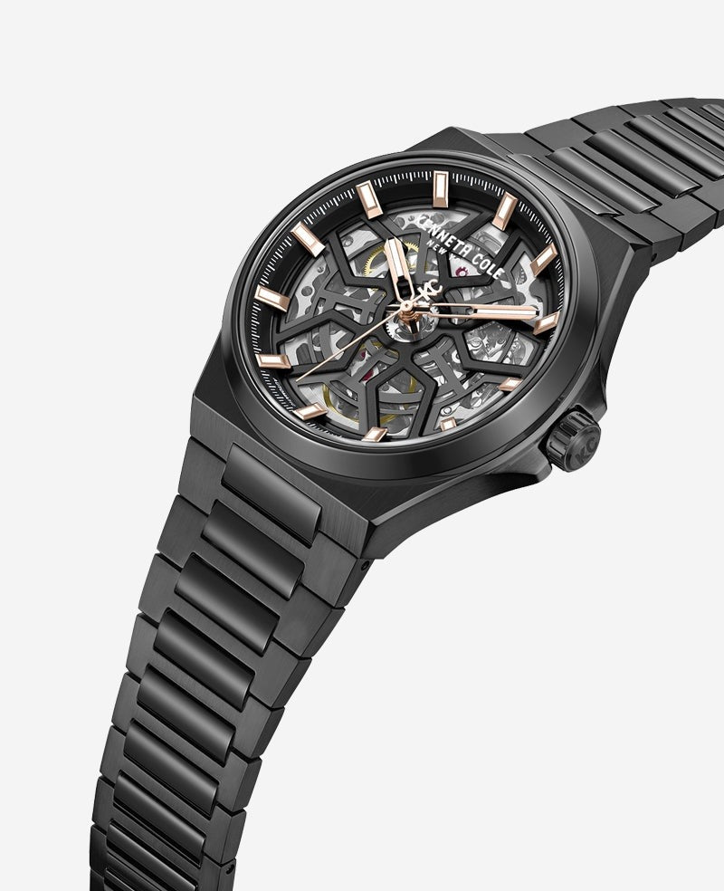 Kenneth Cole musta skeleton teräs KCWGY0065303
