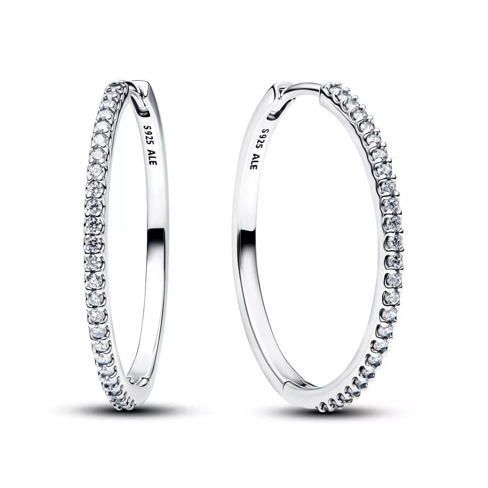 Pandora Sparkling Hoop hopeakorvakorut 294650C01