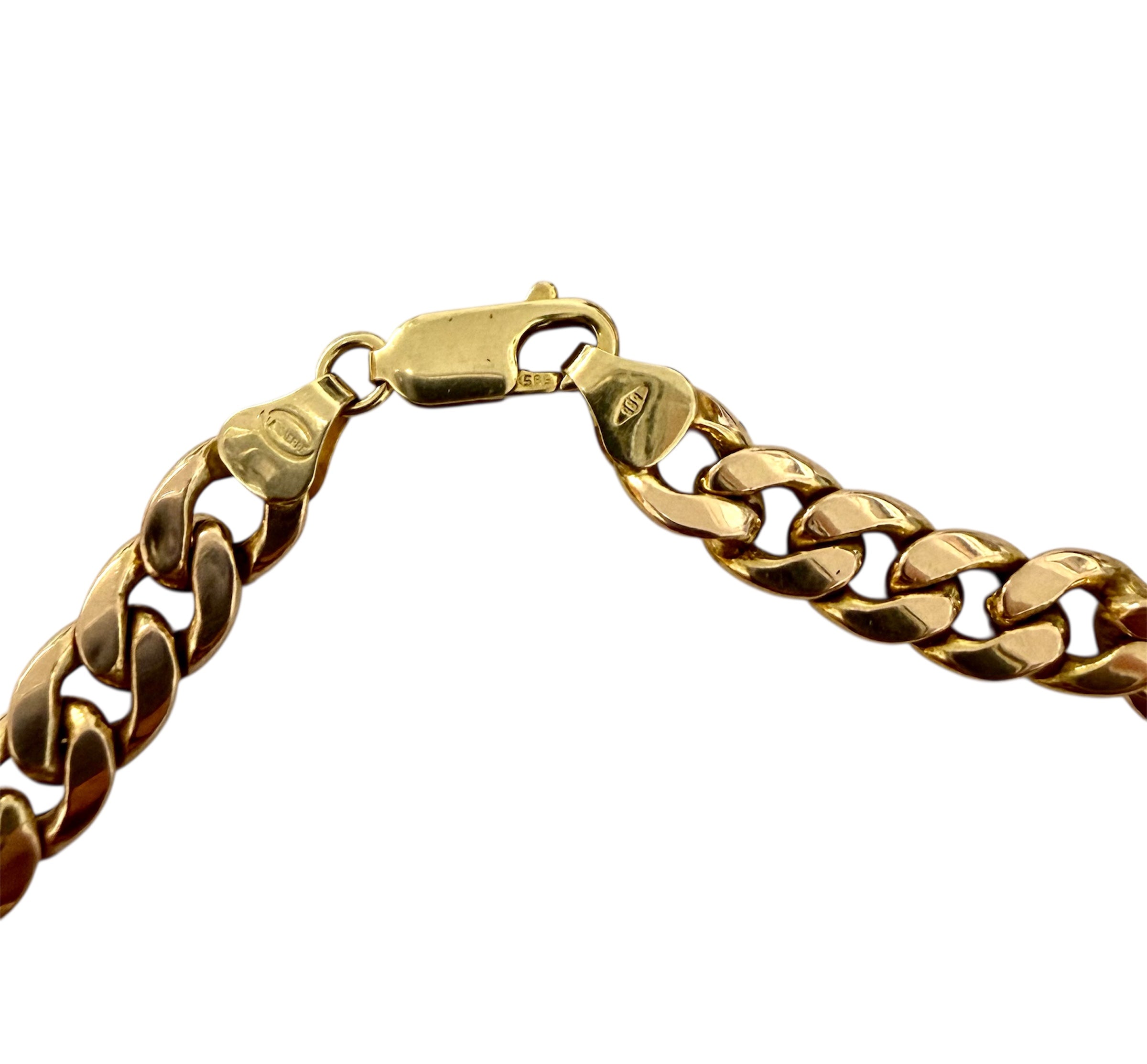 Kulta litteä panssari rannekoru 14k