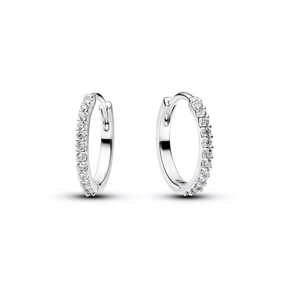 Pandora Sparkling Mini Hoop hopeakorvakorut 294649C0