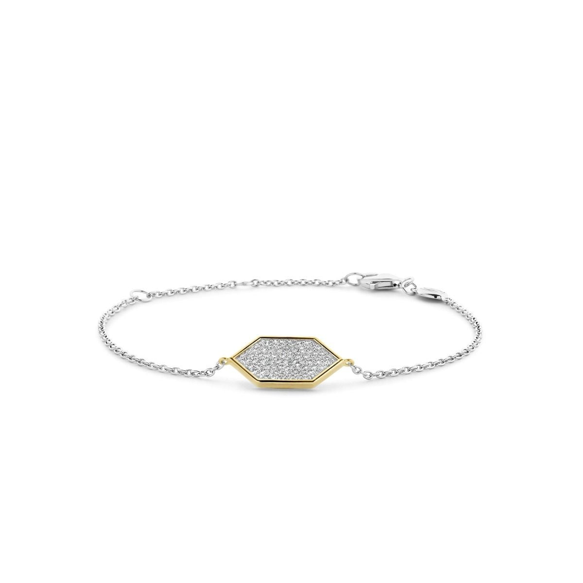 Ti Sento Star light pave kulta-hopea rannekoru 23028ZY